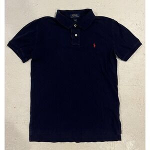Polo Ralph Lauren Youth Large‎ Blue Red Polo Shirt Pony Embroidered
